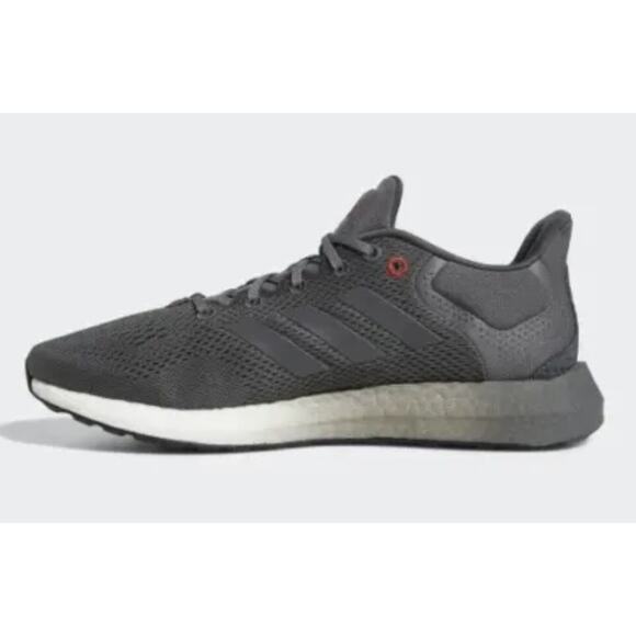 Adidas Pure Boost Grey Vivid Red Ultra Running Shoe Mens 11.5 New Fast Ship - Picture 6 of 14